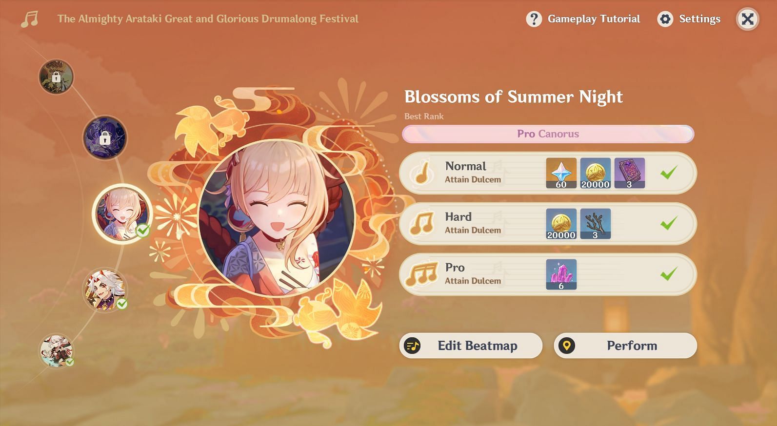 Open the Edit Beatmap from the song selection (Image via HoYverse)